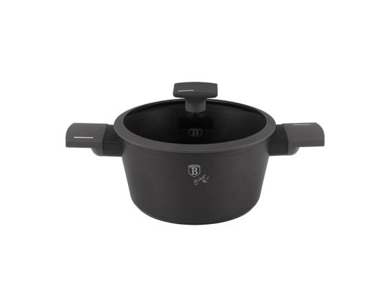 Berlinger Haus Αντικολλητική Κατσαρόλα με Γυάλινο Καπάκι 20 cm, Anthracite Collection BH-8130