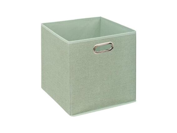 Πτυσσόμενο Υφασμάτινο Κουτί Αποθήκευσης με Λαβές σε Ανοιχτό Πράσινο Χρώμα, 31x31x31 cm