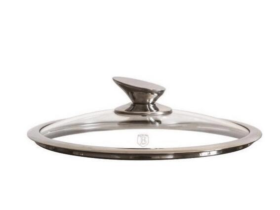 Berlinger Haus Γυάλινο Καπάκι 20 cm με Στεφάνι από Ανοξείδωτο Ατσάλι 18/10, Metallic Line BH-1925