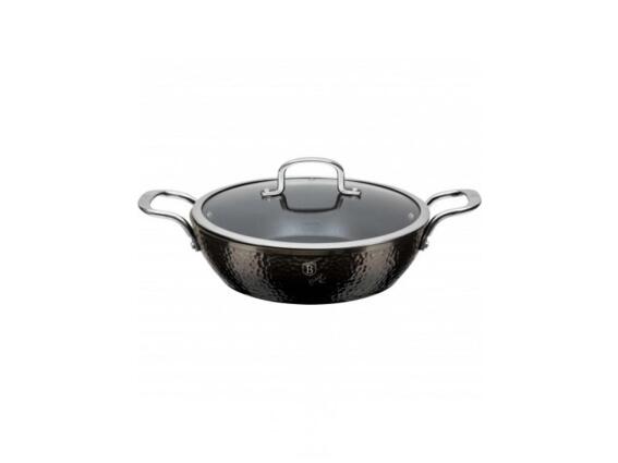 Berlinger Haus Αντικολλητική ρηχή κατσαρόλα 24 cm με Γυάλινο καπάκι, Shine Basalt Collection BH-6656