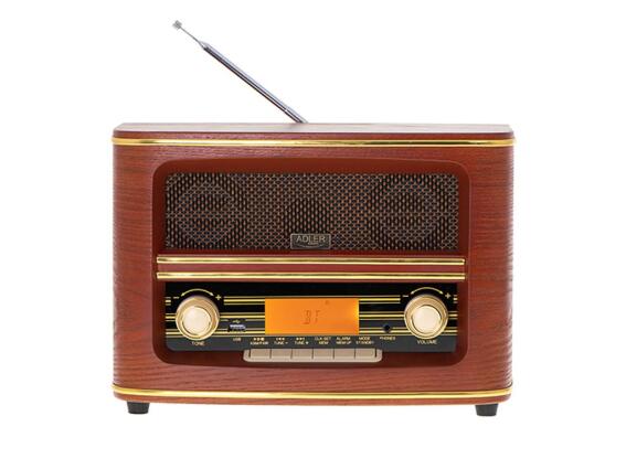 Adler Επιτραπέζιο Ραδιόφωνο με Bluetooth, Ραδιόφωνο και Οθόνη LCD Σε Στυλ Ρετρό, 30x14x31,  AD 1187
