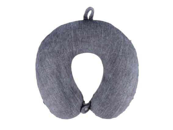 Μαξιλάρι Ταξιδιού με Αφαιρούμενο Kάλυμμα με Φερμουάρ και Memory Foam Σε Γκρι Χρώμα, 30.5x29x10 cm