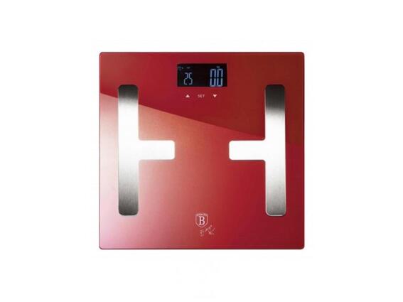 Berlinger Haus Ψηφιακή Ζυγαριά Μπάνιου Λιπομετρητής έως 180kg, Metallic Line Burgundy BH-9527