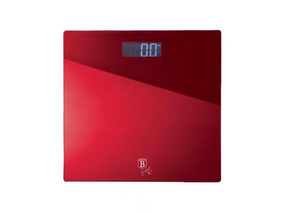 Berlinger Haus Ζυγαριά μπάνιου 31x31 cm σε Κόκκινο Χρώμα Έως 150Kg, Metallic Line Burgundy BH-9351