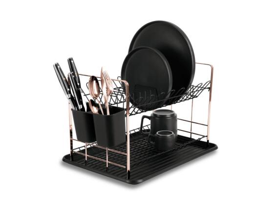 Berlinger Haus Διπλή Πιατοθήκη Στεγνωτήριο με Δίσκο Αποστράγγισης, Black Rose BH-8644