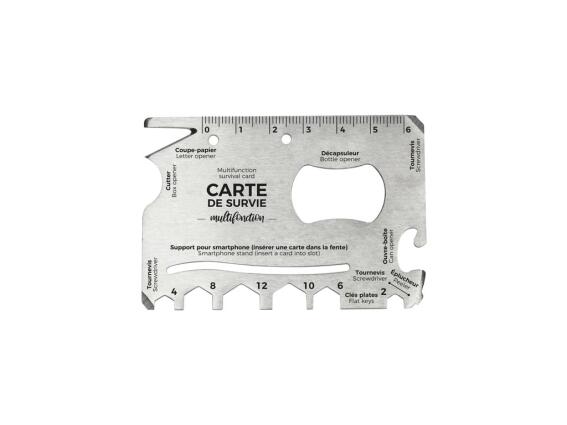 Πολυεργαλείο Πορτοφολιού Μεταλλική Κάρτα 16 σε 1 από Ανοξείδωτο Ατσάλι, 8x0.5x5.5 cm