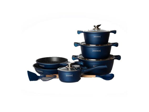 Royalty Line Σετ Μαγειρικά Σκεύη 13 τεμ με Αντικολλητική επίστρωση σε Μπλε Χρώμα, RL-BS1010M BLUE
