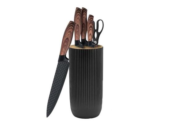 Royalty Line Σετ Μαχαίρια 7 Τεμ από Ανοξείδωτο Ατσάλι Και Βάση Σε Μαύρο Χρώμα, RL-DC07B