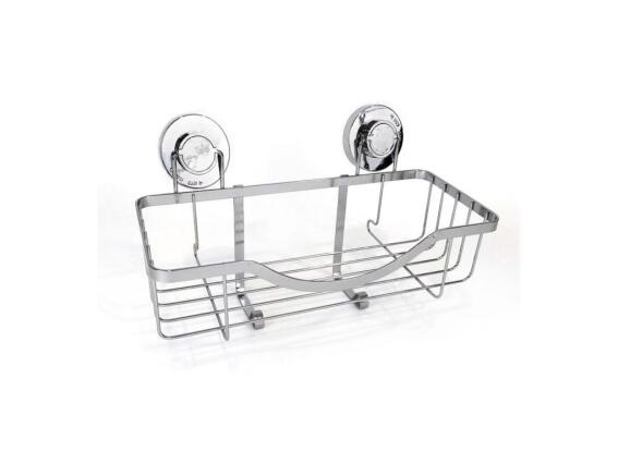 Επιτοίχια Μεταλλική Ραφιέρα Μπάνιου με Βεντούζες, 30x13.5x15 cm