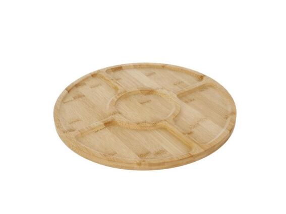 Περιστρεφόμενο Πλατό Τυριών Αλλαντικών Δίσκος Σερβιρίσματος Στρογγυλός από Μπαμπού