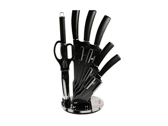 Berlinger Haus Σετ μαχαιριών 8 τεμ. με ακρυλική βάση σε μαύρο, Matte Black Collection BH-2565N