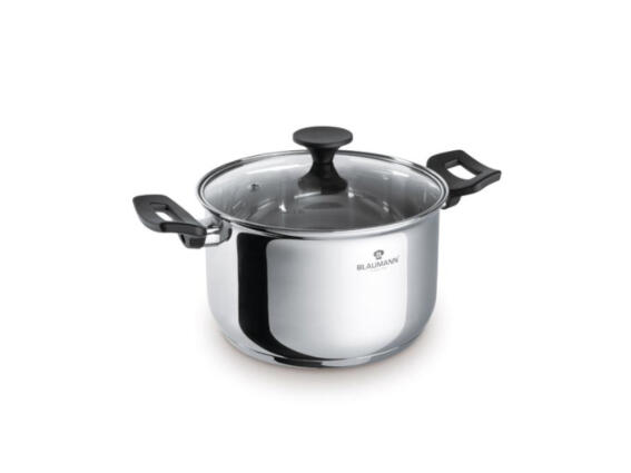 Blaumann Κατσαρόλα με Καπάκι 16 cm από Ανοξείδωτο Ατσάλι, Gourmet Line BL-3854