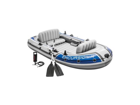 Intex Excursion Μεγάλη Φουσκωτή Βάρκα PVC με Κουπιά και Τρόμπα 4 Ατόμων, 68324NP