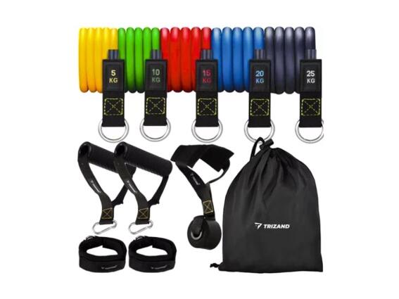 Σετ Λάστιχα Αντίστασης Γυμναστικής με Λαβές 11 Τεμαχίων με 5 Επίπεδα Αντίστασης