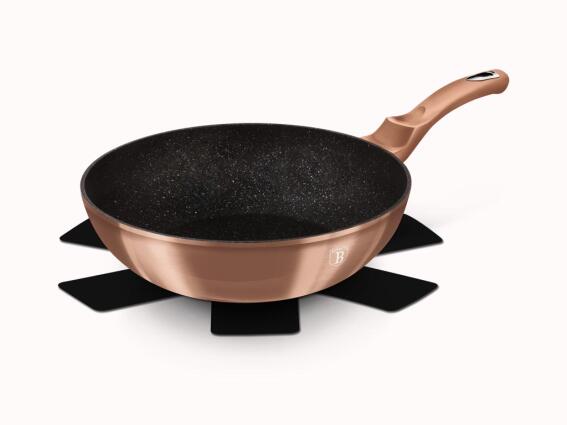 Berlinger Haus Γουόκ Τηγάνι Wok 28cm με Τριπλή Επίστρωση, Rosegold Collection,  BH-1512NPR