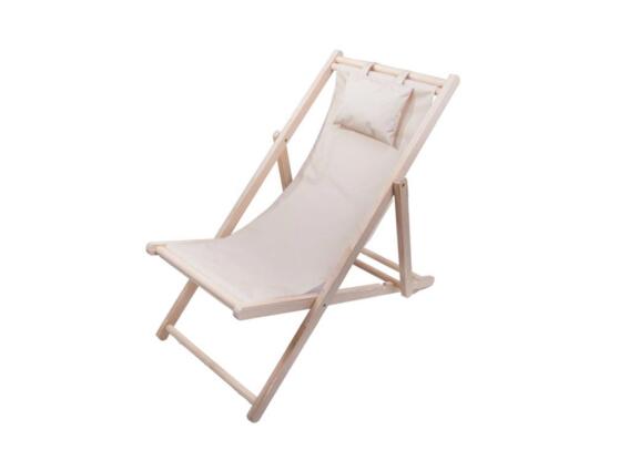 Aria Trade Πτυσσόμενη Ξύλινη Καρέκλα Πολυθρόνα Παραλίας Μπεζ