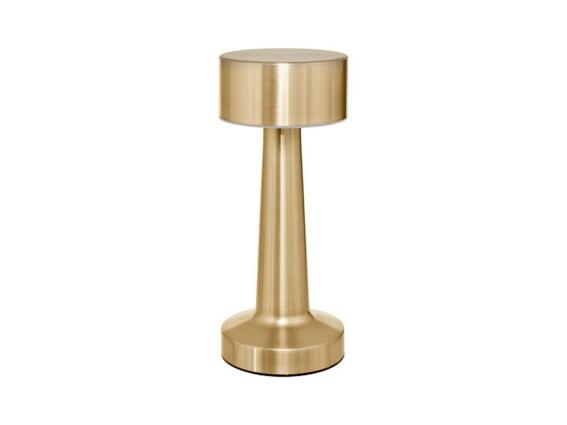 Ασύρματο Μεταλλικό Φορητό Φωτιστικό με USB και Αισθητήρα Αφής  σε Χρυσό Χρώμα Ύψους 21 cm