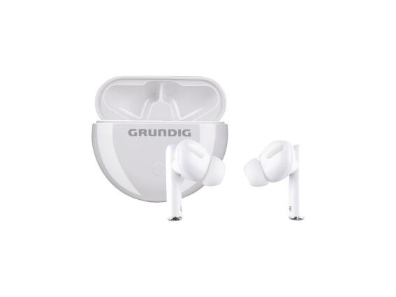 Grundig Ασύρματα Επαναφορτιζόμενα Ακουστικά με Θήκη Bluetooth 5.3 Λευκά