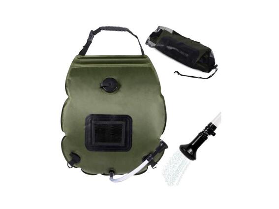 Ηλιακή Ντουζιέρα Camping 20L με Ένδειξη Θερμοκρασίας Νερού με γάντζους στερέωσης, 46.5x49 cm