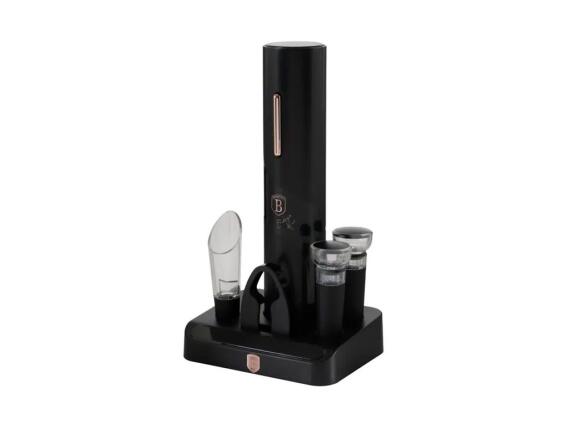 Berlinger Haus Σετ Κρασιού 6 Τεμαχίων Ηλεκτρικό Ανοιχτήρι Τιρμπουσόν με Βάση, Black Rose BH-9653