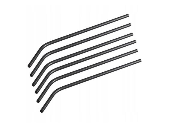 Berlinger Haus Σετ Ανοξείδωτα Επαναχρησιμοποιούμενα Καλαμάκια 6 Τεμ, Black Silver line BH-2984