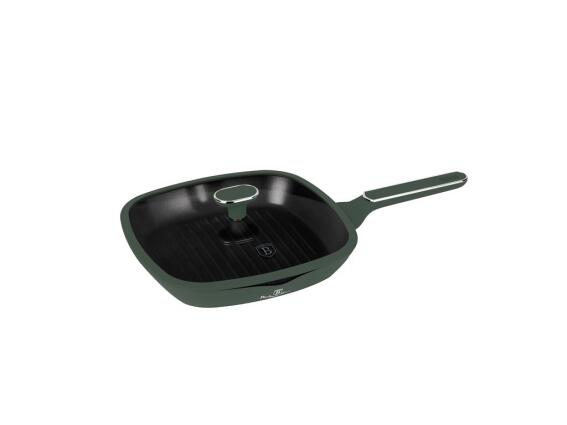 Berlinger Haus Αντικολλητικό Τηγάνι Γκριλ (Grill) 28cm με καπάκι, Matte Green Collection BH-8162
