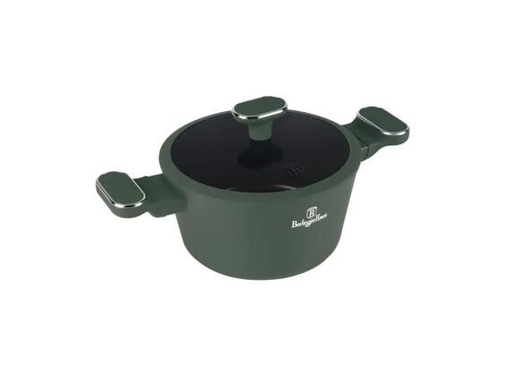 Berlinger Haus Αντικολλητική Κατσαρόλα με Καπάκι 24cm από Αλουμίνιο, Matte Green Collection BH-8201
