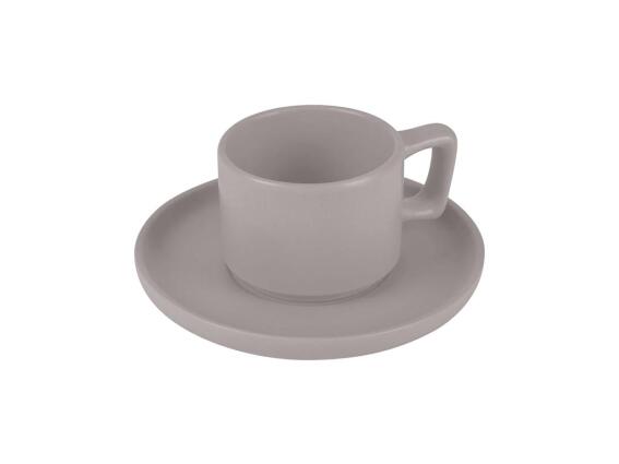 Berlinger Haus Σετ Φλυτζάνια Καφέ 4 Τεμαχίων Espresso με 4 Πιατάκια, Taupe Collection BH-10016