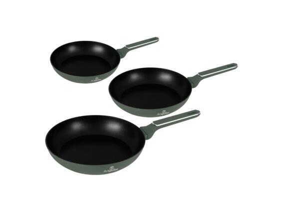 Berlinger Haus Σετ Τηγάνια 3 Τεμ. με Τριπλή Αντικολλητική Επίστρωση, Matte Green Collection BH-8206