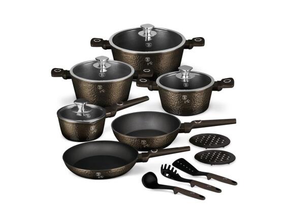 Berlinger Haus Σετ  Μαγειρικά Σκεύη 15 Τεμ από Αλουμίνιο, Primal Gloss Collection BH-8244