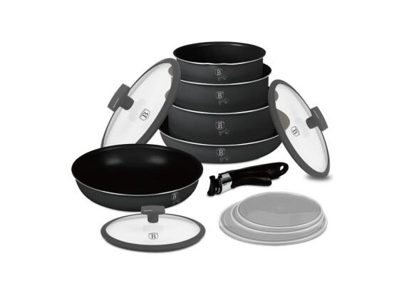 Berlinger Haus Σετ Μαγειρικά Σκεύη 12 τμχ Αντικολλητικά με Πάτο Induction, Anthracite BH-8252
