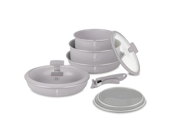 Berlinger Haus Σετ Αντικολλητικά Μαγειρικά Σκεύη 9 Τεμ από Αλουμίνιο, Taupe Collection BH-8255