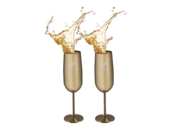Berlinger Haus Σετ 2 Ποτήρια Σαμπάνιας από Ανοξείδωτο Ατσάλι 260 ml, Leonardo Collection BH-8663