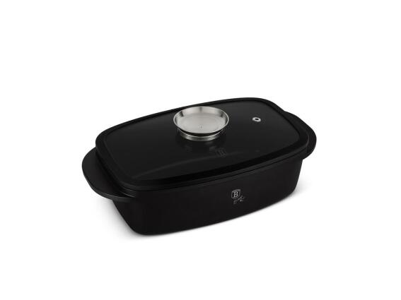 Berlinger Haus  Αντικολλητική Γάστρα με Καπάκι 32cm 6lt,  Matt Black Collection  BH-8779