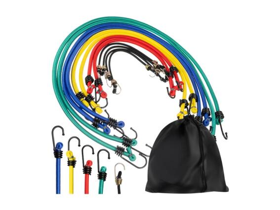 Σετ Πολύχρωμοι Ιμάντες Πρόσδεσης με Γάντζους 12 Τεμαχίων για Αποσκευές και Βαλίτσες