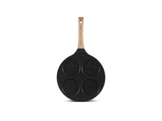 Edenberg Αντικολλητικό Τηγάνι 27cm 4 Θέσεων για Pancakes και Κρέπες με Σχέδια Φατσούλες, EB-7615