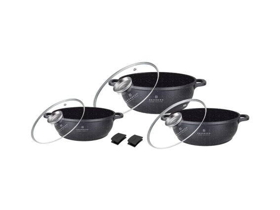 Edenberg Σετ Μαγειρικά Σκεύη 6 τεμαχίων από Αλουμίνιο, με Μαρμάρινη Επίστρωση, EB-8160