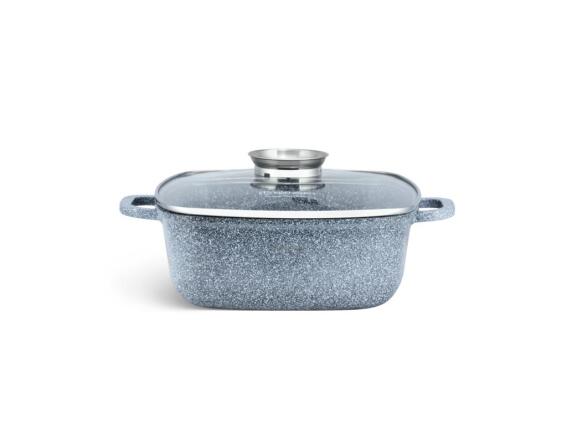 Edenberg Αντικολλητική Τετράγωνη Κατσαρόλα Γάστρα με Γυάλινο Καπάκι 6.5lt από Αλουμίνιο, EB-3975