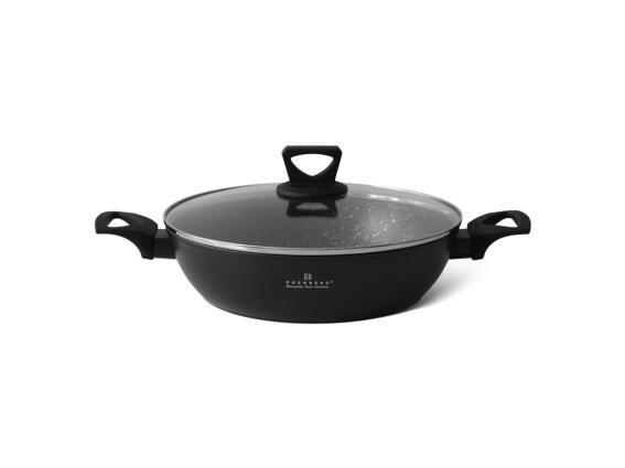 Edenberg Ρηχή Κατσαρόλα 20cm Αντικολλητική με Μαρμάρινη Επίστρωση και Γυάλινο Καπάκι, EB-7462