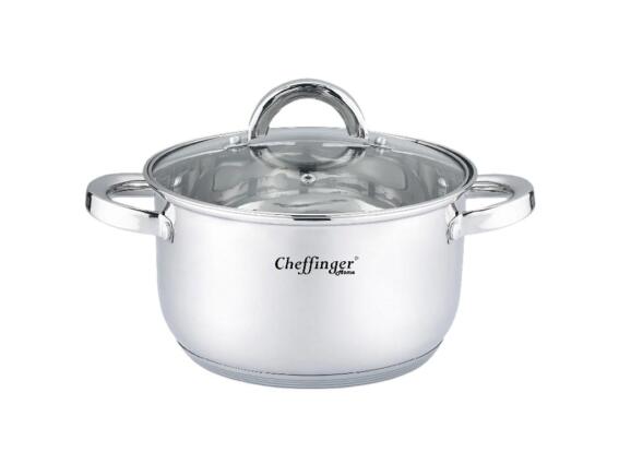 Cheffinger Κατσαρόλα με Καπάκι 24cm, από Ανοξείδωτο Ατσάλι, CF-SS24