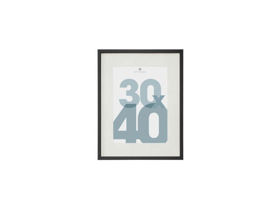 Κορνίζα για Φωτογραφίες με Πασπαρτού και Ξύλινη Μαύρη Λεπτομέρεια,  30x40 cm