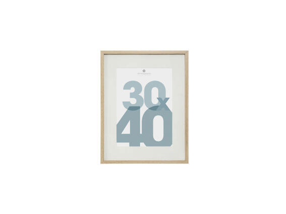 Κορνίζα για Φωτογραφίες με Πασπαρτού και Ξύλινη Μπεζ Λεπτομέρεια, 30x40 cm