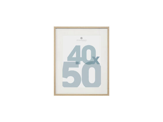 Κορνίζα για Φωτογραφίες με Πασπαρτού και Ξύλινη Μπεζ Λεπτομέρεια, 40x50 cm