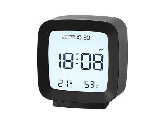 Ψηφιακό Ξυπνητήρι με LCD Οθόνη, Θερμοκρασία, Υγρασία και Λειτουργία Αναβολής, 8x4x8.5 cm