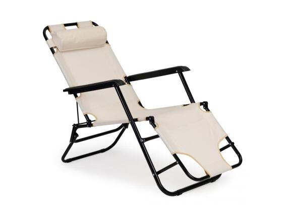 Aria Trade Μεταλλική Πτυσσόμενη Ξαπλώστρα 60.5x122x83 cm