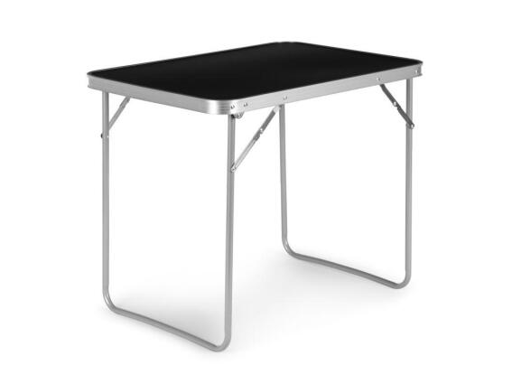 Πτυσσόμενο Τραπεζάκι για Κάμπινγκ και Πικνίκ με Μεταλλικό Σκελετό, σε Μαύρο Χρώμα, 80x60 cm
