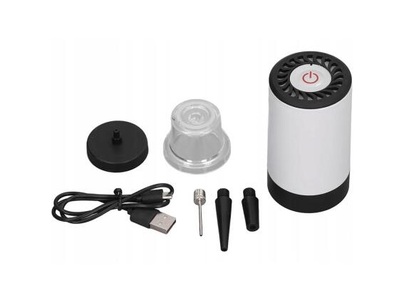 Επαναφορτιζόμενη Αντλία Κενού Αέρος για Σακούλες Τροφίμων σε Μαύρο Χρώμα με 5 Ακροφύσια