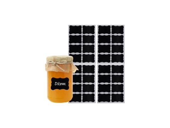 Σετ Αυτοκόλλητες Ετικέτες  24 Τεμαχίων, σε Μαύρο Χρώμα, 5x3.5 cm