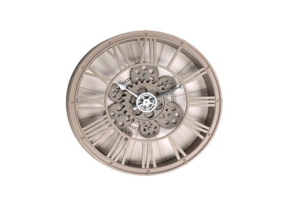 Ρολόι Τοίχου 38 cm με Περιστρεφόμενο Μηχανισμό και Ρωμαϊκούς Αριθμούς σε Χρώμα Καπουτσίνο