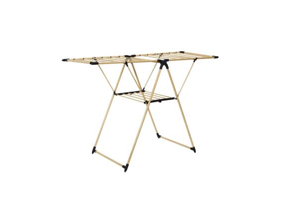 Πτυσσόμενη Μεταλλική Απλώστρα Δαπέδου, με Εφέ Ξύλου, 155x99x61 cm